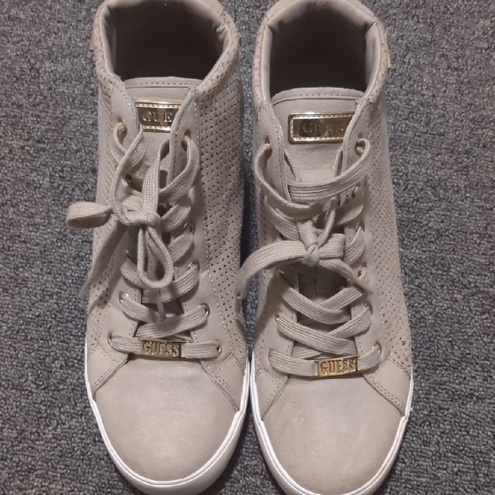 GUESS Women's Beige High-Top Sneakers